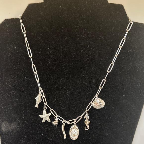 925 sterling silver Ocean Charm Necklace - Picture 2 of 4